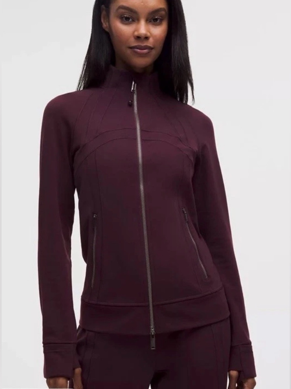 Lululemon NWT Define Track Zip-Up Jacket in Black Plum Purple Lion Size 2